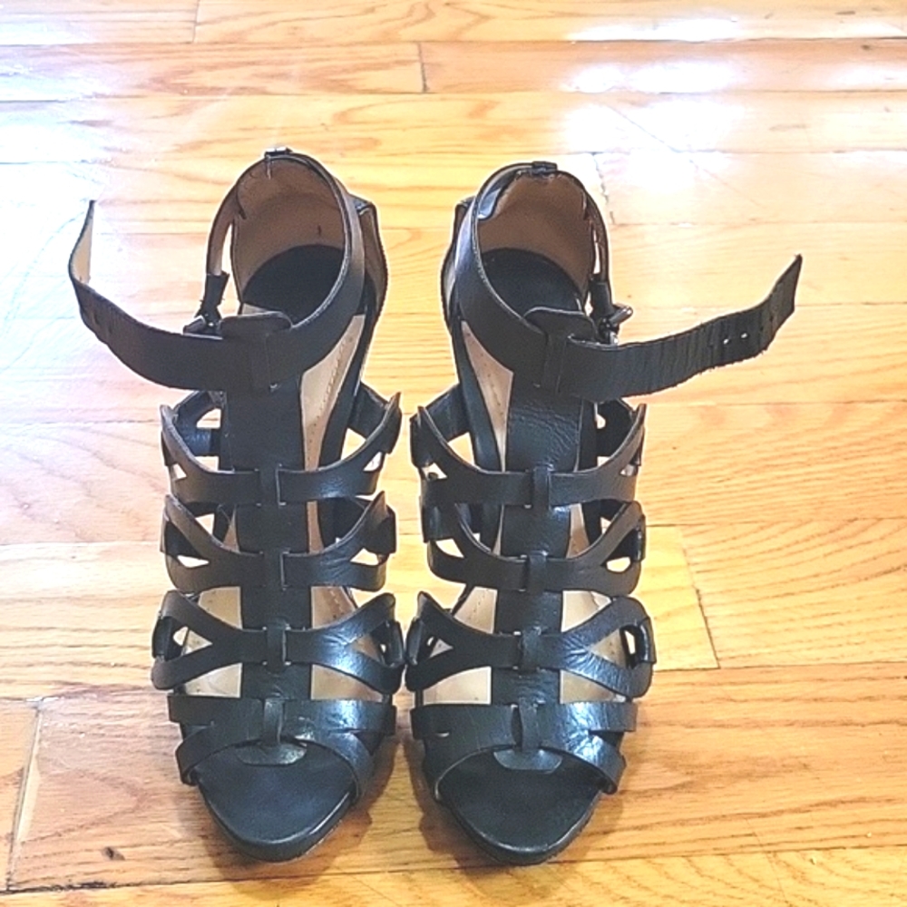 Black heeled sandals